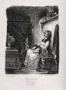 Ilustracje do Fausta: Małgorzata z kołem autorstwa Eugène Delacroix