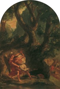 Jakub zmaga się z aniołem autorstwa Eugène Delacroix