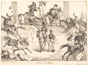Lekcja skakania (jazda sztuczką) autorstwa Eugène Delacroix