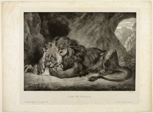 Lew z gór Atlas autorstwa Eugène Delacroix