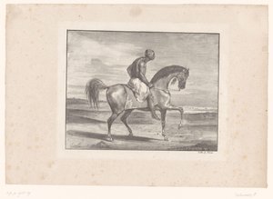 Mężczyzna na koniu na pustyni autorstwa Eugène Delacroix