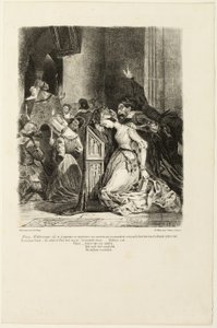 Małgorzata w kościele, z Fausta autorstwa Eugène Delacroix