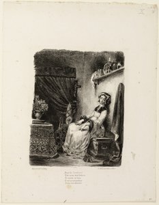 Małgorzata przy kołowrotku autorstwa Eugène Delacroix