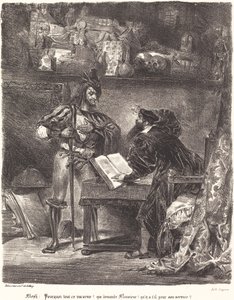 Mefisto pojawia się przed Faustem autorstwa Eugène Delacroix