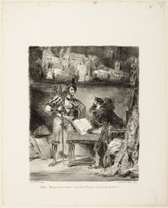 Mefistofeles ukazuje się Fauście autorstwa Eugène Delacroix