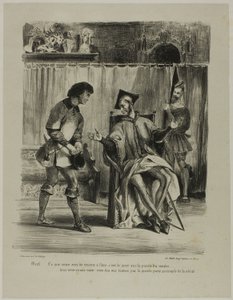 Mefistofeles przyjmuje ucznia, od Fausta autorstwa Eugène Delacroix