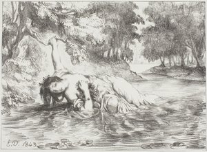Śmierć Ofelii autorstwa Eugène Delacroix
