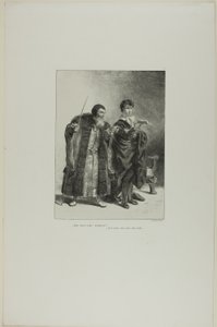 Poloniusz i Hamlet, plansza 4 z Hamleta autorstwa Eugène Delacroix