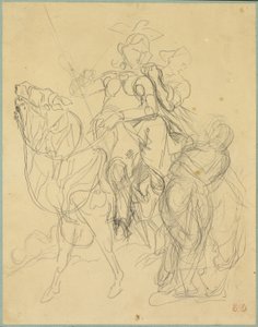 Studium dla Marphise i Mistress of Pinabel autorstwa Eugène Delacroix