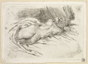 Studium kobiety widzianej z tyłu autorstwa Eugène Delacroix
