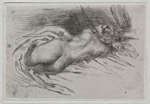 Studium kobiety widzianej z tyłu autorstwa Eugène Delacroix