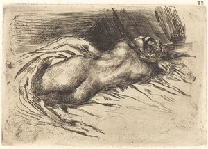 Studium kobiety widziane z tyłu autorstwa Eugène Delacroix