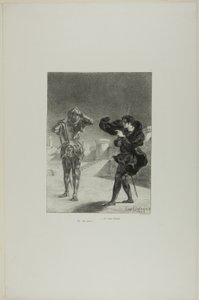 Duch na platformie, płyta 3 z Hamleta autorstwa Eugène Delacroix