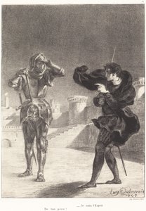 Duch na tarasie (Akt I, scena V) autorstwa Eugène Delacroix