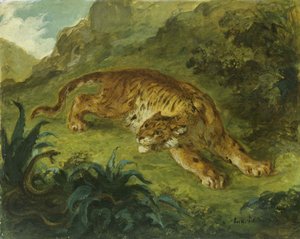 Tygrys i wąż, 1854-1858. autorstwa Eugène Delacroix
