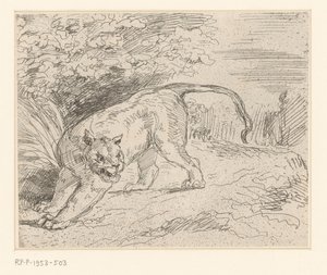 Tijger Tygrys na przystanku autorstwa Eugène Delacroix