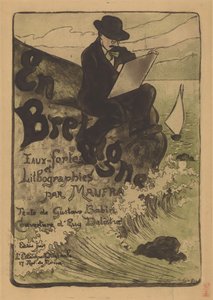 Portret Maxime Maufra rysujący się na skale I Bretania (tytuł na obiekcie)