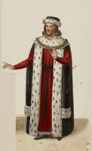 Kostium Enguerranda de Marigny (La Tour de Nesle, 1832) (wykadrowany) autorstwa Eugène Du Faget