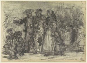 Powrót starego żołnierza do domu po bitwie pod Waterloo Return de Waterloo 1815. (tytuł na obiekcie)