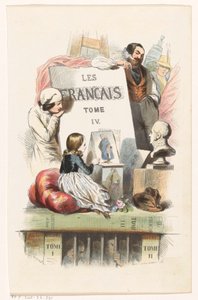 Osoby o wyglądzie sztuki Strona tytułowa dla: Les Français peints par eux-mêmes, 1841 autorstwa Eugène Guillaumot