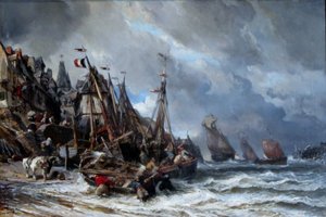 Powrót rybaków autorstwa Eugene Isabey