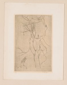 Drzewo i czapla autorstwa Eugène Joors (signed by artist)