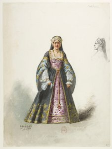 Btv1b84558104 61st - Saint-Saëns - Henryk VIII - Maquettes de costumes - Lacoste - 61st Catherine Catherine autorstwa Eugene Lacoste