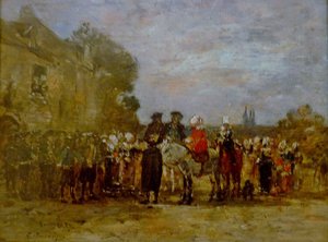 Francuski:  Noce à Quimper Wesele w Quimper autorstwa Eugene Louis Boudin