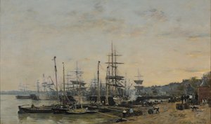Port w Bordeaux widziany z Quai des Chartrons autorstwa Eugene Louis Boudin