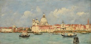 Wenecja. Zwyczaje i Notre-Dame-de-la-Salute autorstwa Eugene Louis Boudin