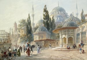Meczet Sehzade w Konstantynopolu autorstwa Eugène Napoleon Flandin