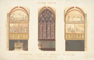 Plan remontu kaplicy w nawie katedry Notre Dame, Paryż, 1843. autorstwa Eugène Viollet le Duc