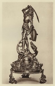 Berlin, Kunstgewerbemuseum, relikwiarz św. Jerzego (zdjęcie czarno-białe) autorstwa European Photographer
