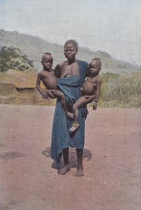 Dahomean niosący swoje dwie bliźniaczki autorstwa European Photographer