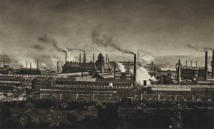 Niemcy, huta Krupp (zdjęcie czarno-białe) autorstwa European Photographer