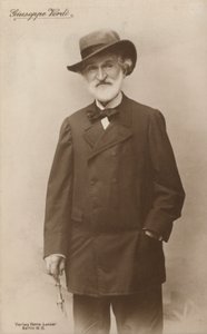 Portret Giuseppe Verdiego, kompozytora operowego (zdjęcie czarno-białe) autorstwa European Photographer