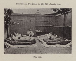 Opalanie dla panów w sanatorium Bilz (zdjęcie czarno-białe) autorstwa European Photographer