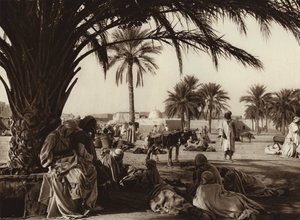 Oaza Touggourt (zdjęcie czarno-białe) autorstwa European Photographer