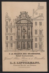 At La Maison Des Brasseurs, Restauracja Hotelowa, Bruksela, L J Lintermans (Grawerowanie) autorstwa European School