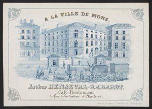 A La Ville De Mons, Arthur Henseval-Rabarot, Cafe Restaurant (grawerowanie) autorstwa European School