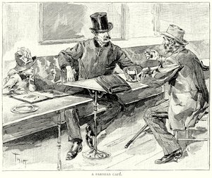 Paryska kawiarnia (grawerunek) autorstwa European School