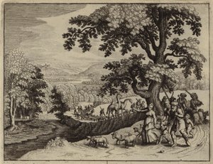 Abraham wyruszający w podróż do Kanaanu (rycina) autorstwa European School