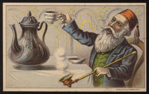 Reklama kawy Ozama (chromolitho) autorstwa European School