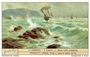 Flota Eneasza podczas burzy (chromolitho) autorstwa European School