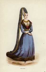 Agnes Sorel (kolorowy grawer) autorstwa European School