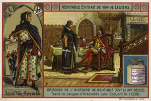 Umowa traktatu między Jacobem van Artevelde z Gandawy a królem Anglii Edwardem III, 1339 autorstwa European School