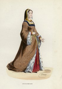 Anne De Bretagne (kolorowy grawerunek) autorstwa European School