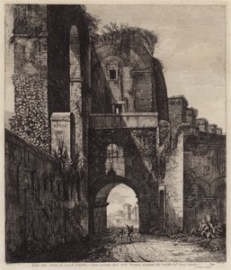 Łuki konsulów Dolabella i Silanus zamknięte w łukach Nerona Acqua Claudia, Rzym, Włochy (rycina) autorstwa European School