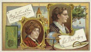 Benjamin Franklin i Isaac Newton autorstwa European School