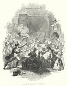 Wychwytywanie Ludwika XVI w Varennes (grawerowanie) autorstwa European School